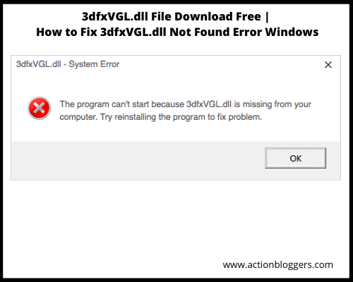 3dfxVGL.dll File Download Free | How to Fix 3dfxVGL.dll Not Found Error Windows
