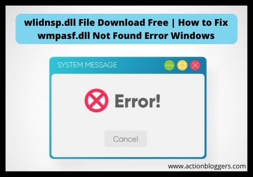 wlidnsp.dll File Download Free | How to Fix wlidnsp.dll Not Found Error Windows