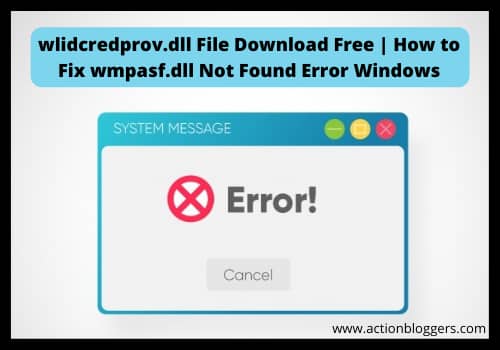 wlidcredprov.dll File Download Free | How to Fix wlidcredprov.dll Not Found Error Windows